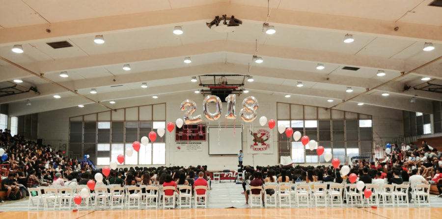 A view of the Senior Send-Off Assembly for the Class of 2018.