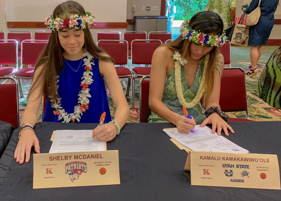 All athletes had to sign by 7 a.m. Hawaii Standard Time. We got a special pen that lit up when it clicked, McDaniel said. Photo by Tsulan Kamakawiwoole 2018. 