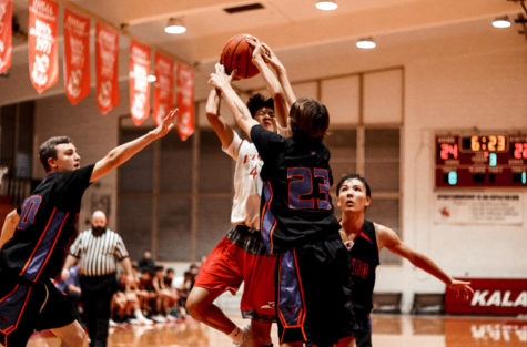 Kainoa Lee is part of a  strong group of freshman on Kalanis JV boys basketball squad. Photo by Serena Wong 2018. 