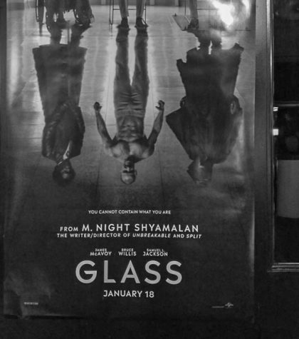 Movie promo poster for GLASS directed by M. Night Shyamalan 2019. 