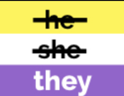 Nonbinary pronouns with flag. Wiki Commons.