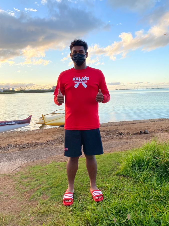 Dane Silva-Ewan prepares for the upcoming regatta at Keehi Lagoon on Jan. 29. 