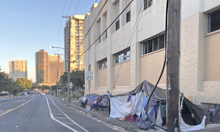 A cluster of tents formed by houseless families and individuals is seen at 350 Sumner St., in front of the Institute For Human Services. Sadly, the homelessness issue is no stranger to the city of Honolulu. According to the shelter Point-in-Time (PIT) there has been a gradual rise in homelessness in Hawaii, increasing about 37% from 2009 to 2016. Although the 2021 PIT was canceled due to the pandemic, homelessness coordinator Scott Morishige predicts a steady increase if the state and city migration efforts are ineffective. Since COVID-19, more people have lost their jobs or are struggling financially. Fortunately, a new homeless shelter is being constructed from an abandoned building at 806 Iwilei Rd.