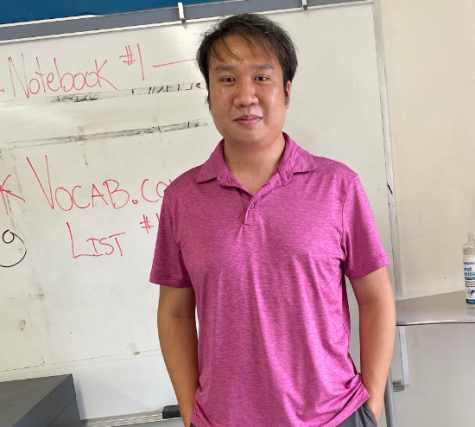 Thierry Nguyen is new to Kalani this year and teaching in the English department. You may recognize him as the older brother of math teacher Tristan Nguyen. Photo by Aidan Hart. 
