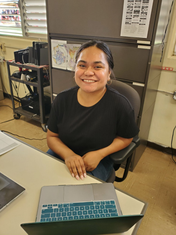 Kilisitina Finefeuiaki smiles from the desk of her Special Education classroom, located in F-11. She says the hardest part of her job is the paperwork, which includes filling out each student’s Individualized Education Program (IEP). However, her favorite part of the job—working with the kids—is what makes it all worth it.