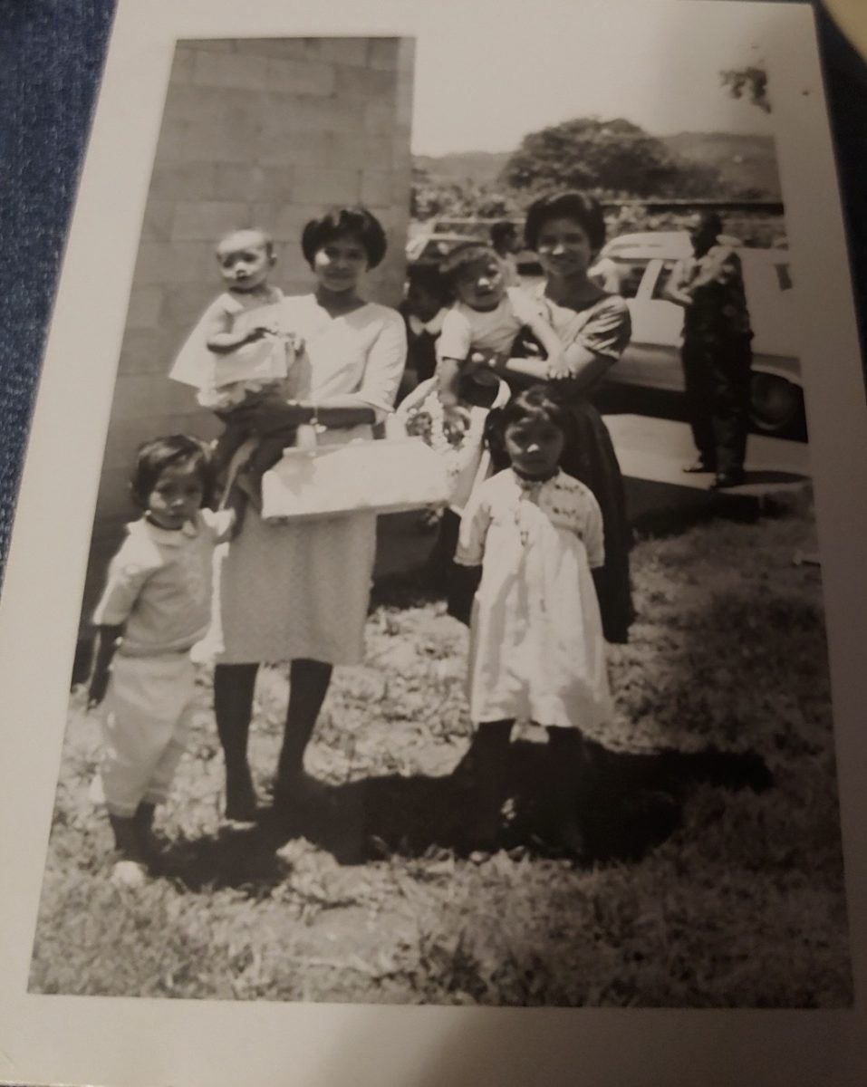 An old photograph of my grandma Lilia, my two aunties: Josie and Lorna, my grandma’s sister, and her two kids. Taken after they had only recently moved to the United States. 