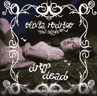 Album art for Olivia Rodrigo's new single, "drop dead." 